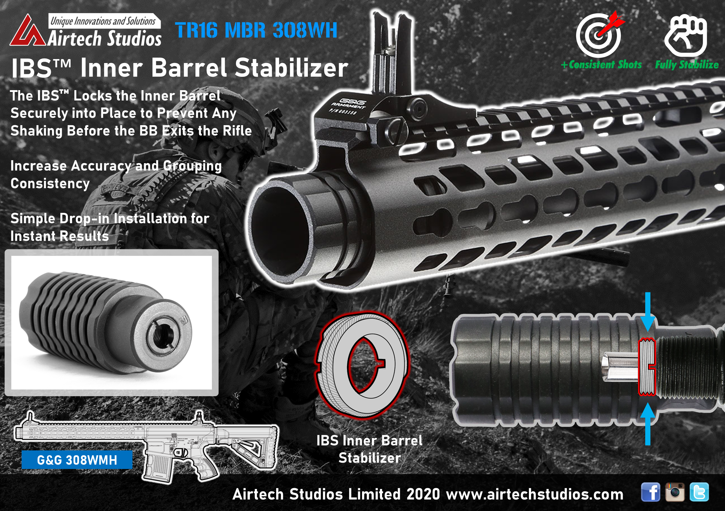 G&G TR16 MBR 308WH IBS™ Inner Barrel Stabilizer