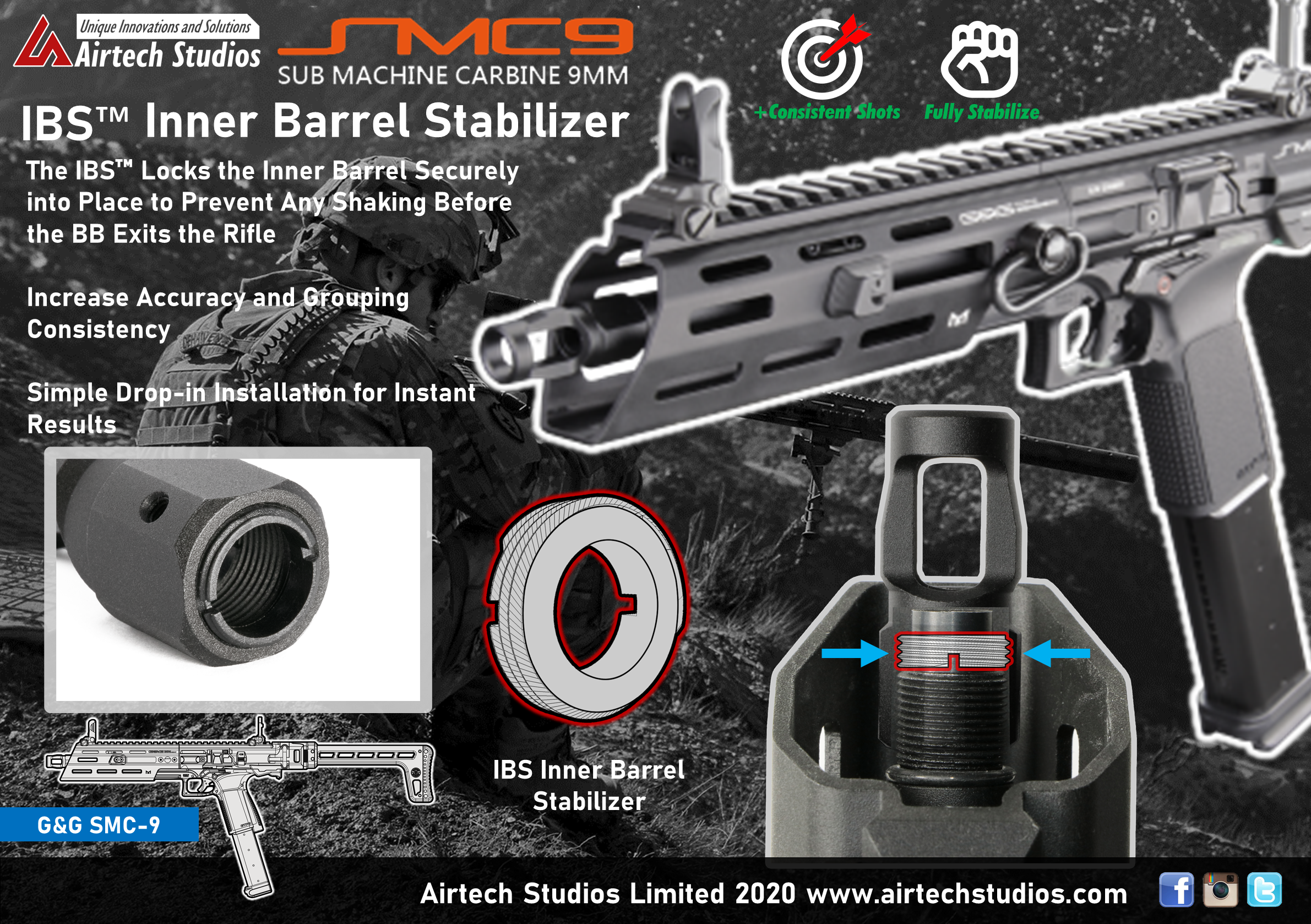 G&G SMC-9 IBS™ Inner Barrel Stabilizer