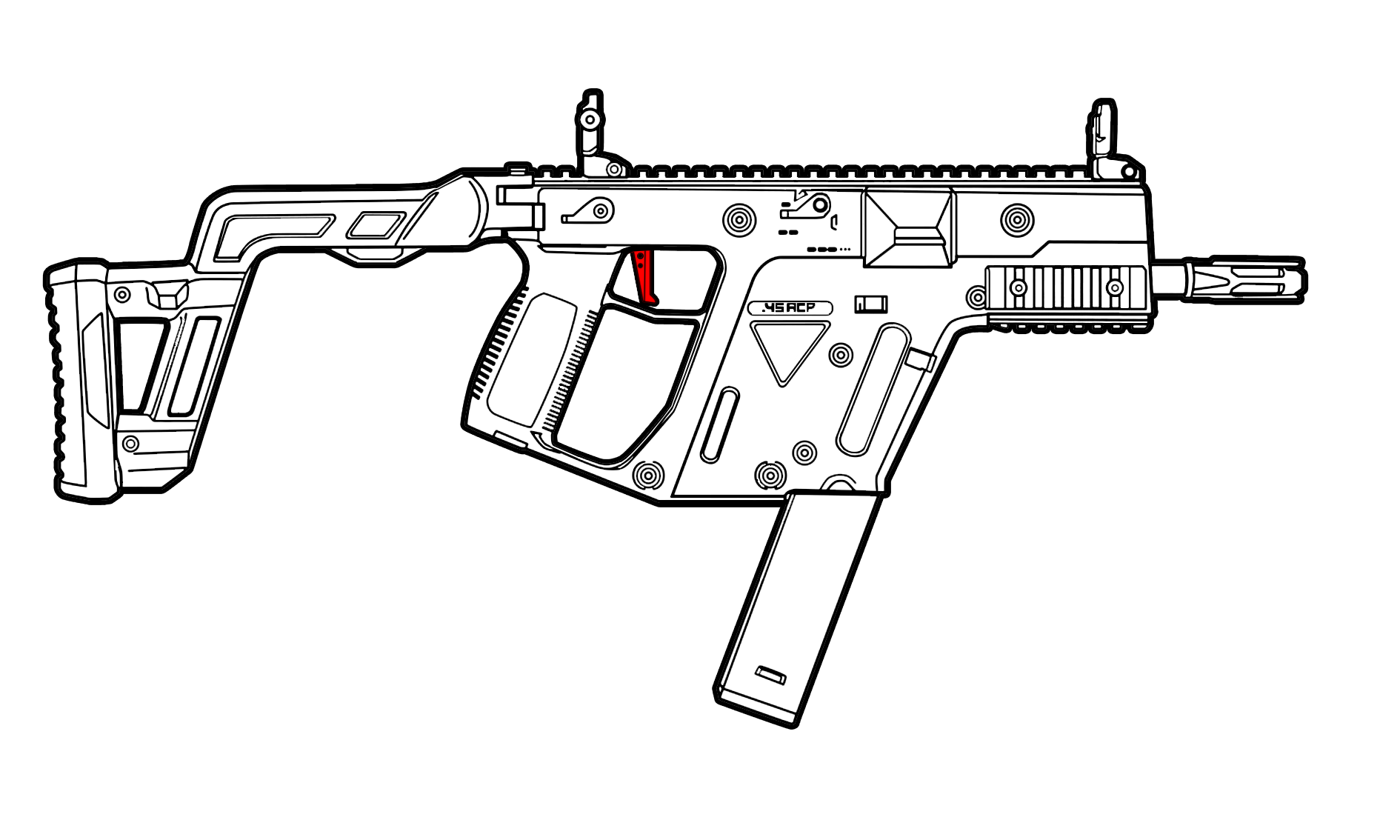 Krytac Kriss Vector - Speed Flat Trigger Blade (BLACK)