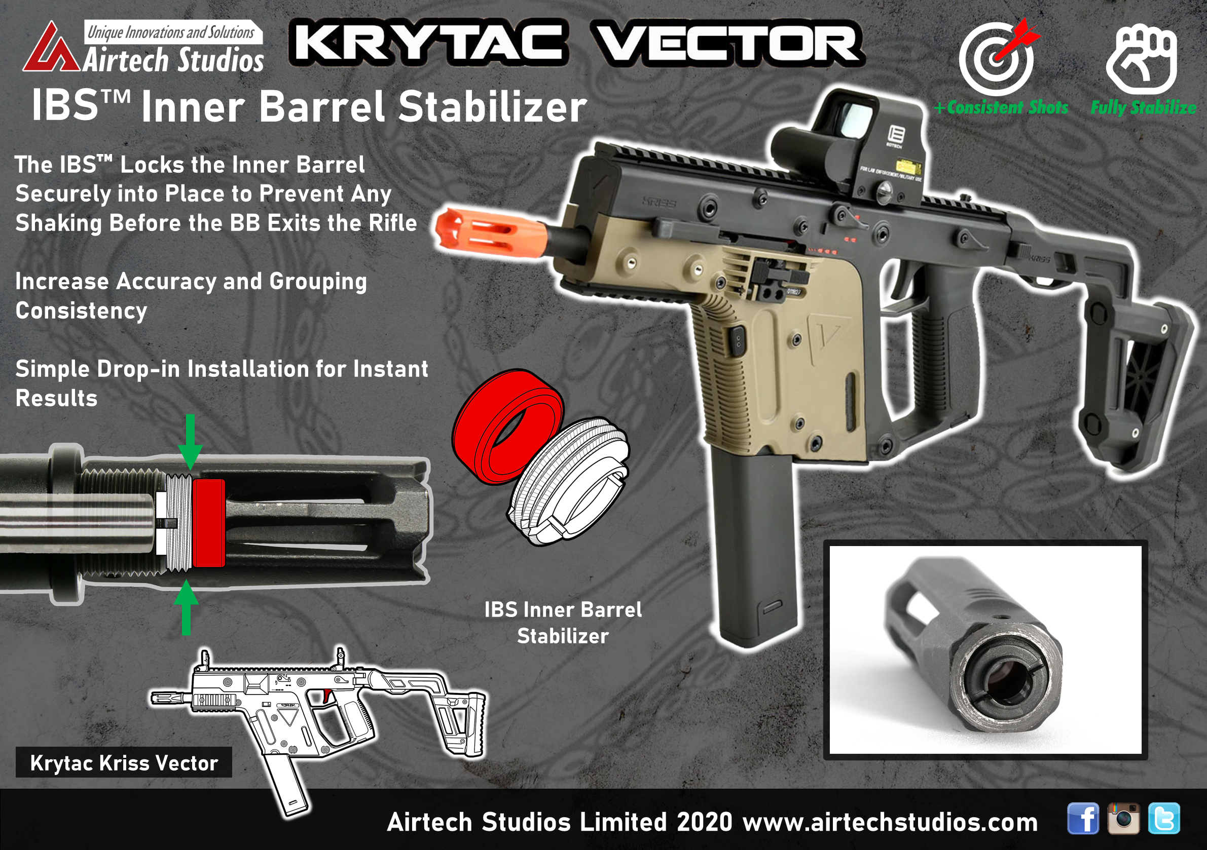 Krytac Kriss Vector IBS™ Inner Barrel Stabilizer