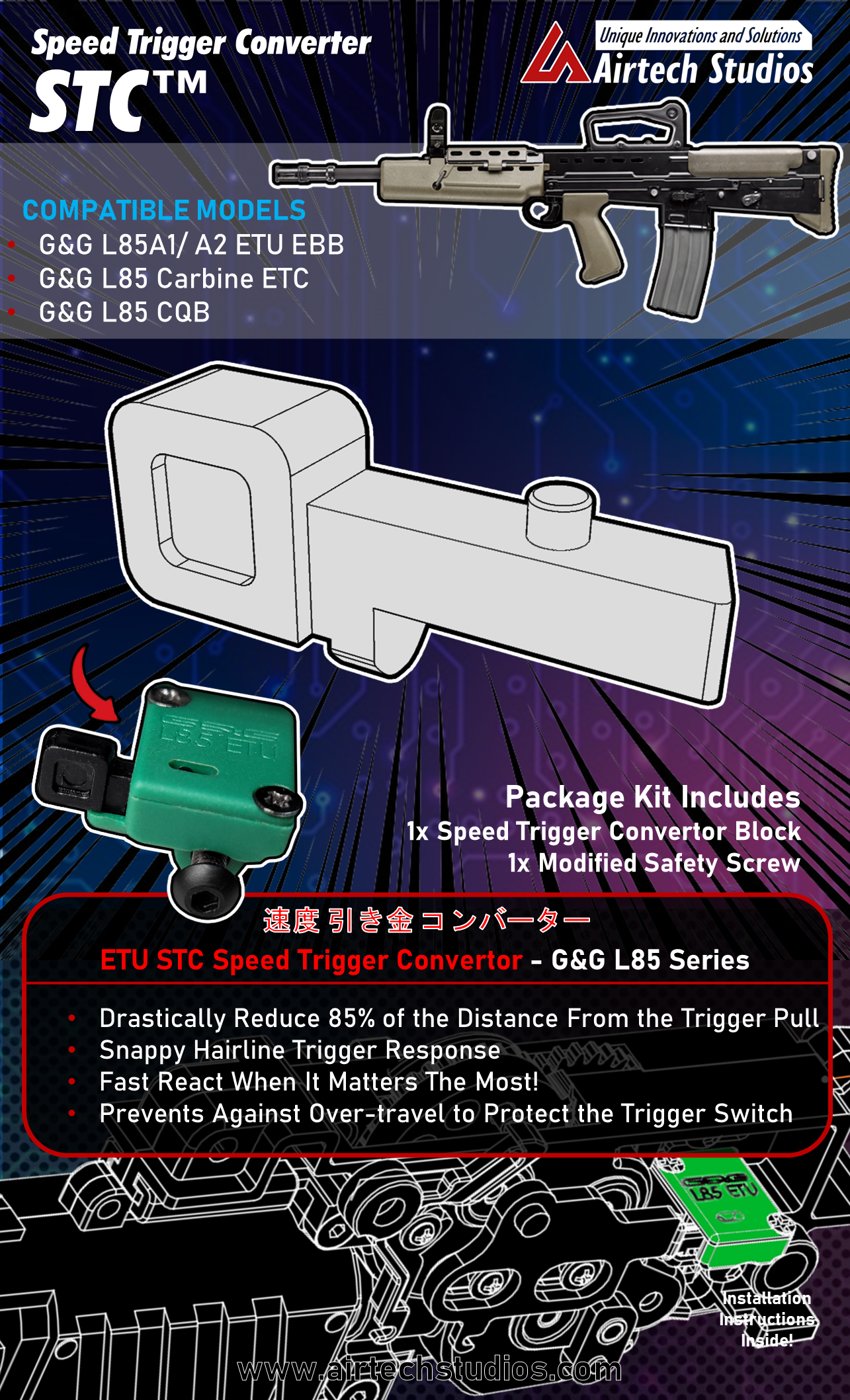 STC Speed Trigger Converter - Designed for the G&G L85A1/ A2 Series