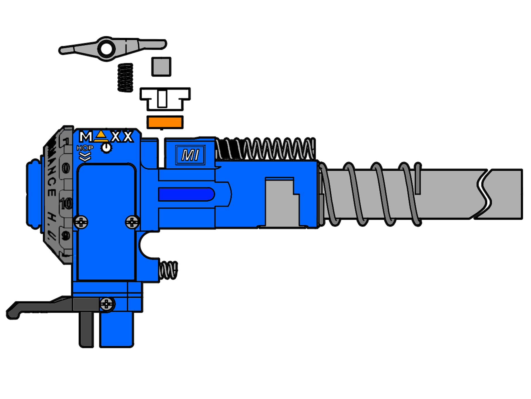 TDC Trolley with M-nub (R-Hop & Flat-hop) for Maxx Model Hop-up Chamber