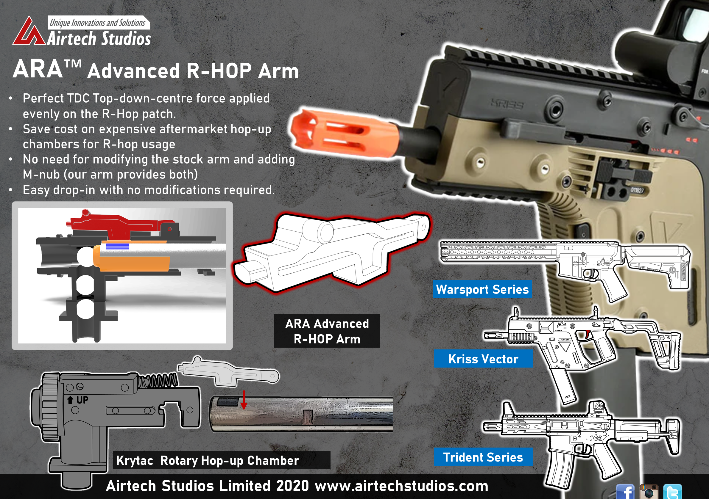Krytac M4 Hop-up Chamber - Modified R-HOP Arm